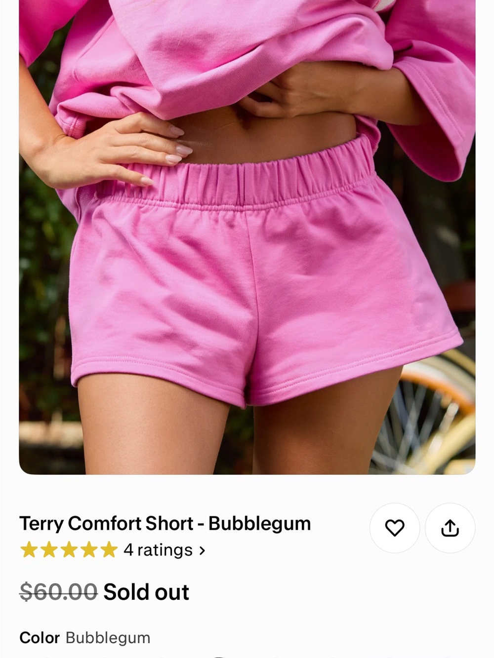 Fancy Oversized 'FANCY' Short-Sleeve Crewneck L/XL & Shorts Size L -Bubblegum - Picture 6 of 12